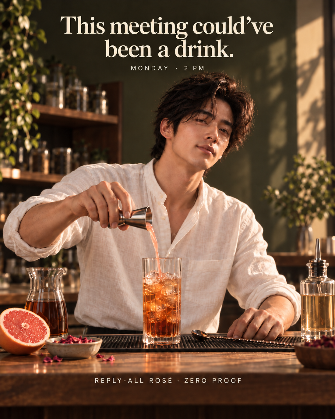 Rose Grapefruit Black Tea Mocktail: Reply-All Rosé