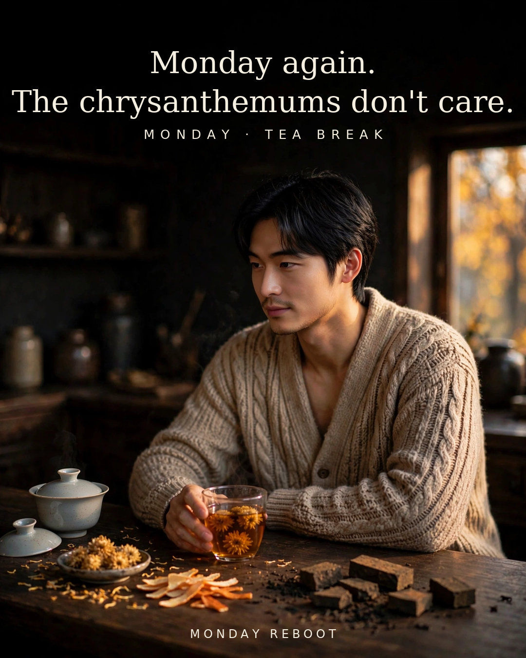 Monday Reboot: Chrysanthemum Tangerine-Peel Fu Brick Dark Tea